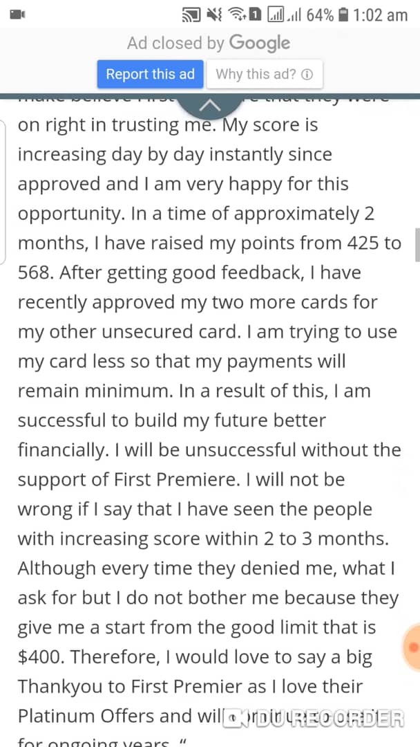 First Premier Bank Platinumoffer Pre Approved Confirmation Number on Vimeo