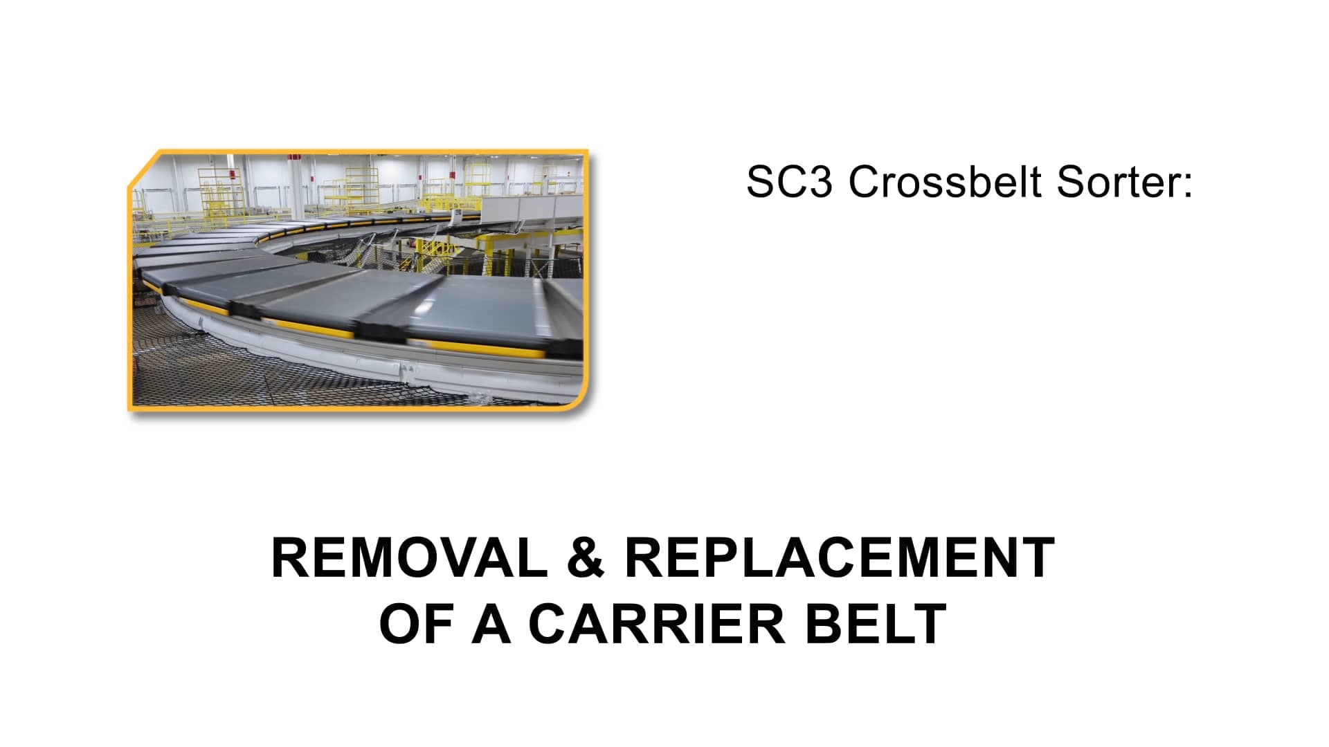 SC3 Removal & Replacement of a Carrier Belt on Vimeo