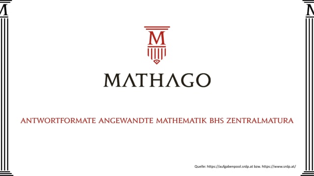 Antwortformate Angewandte Mathematik BHS Zentralmatura
