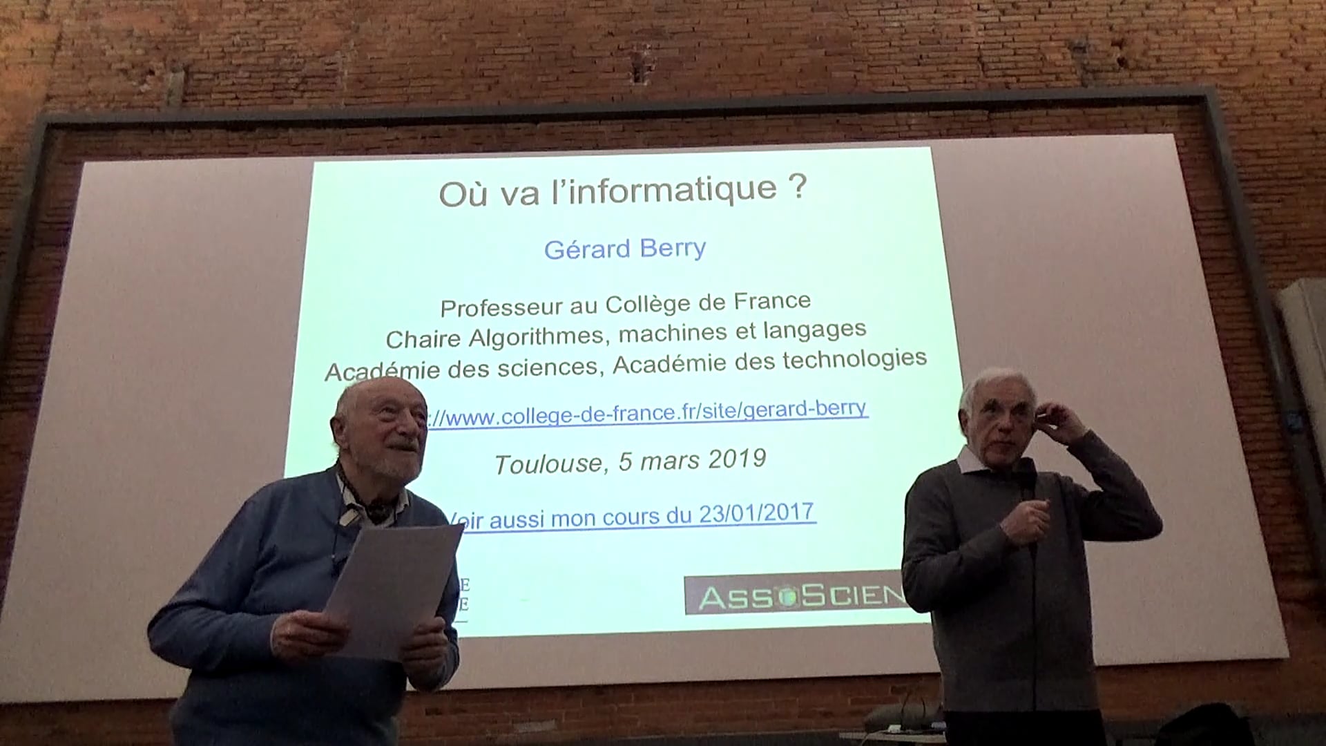 5 mars 2019 Gérard Berry Où va l'informatique ?