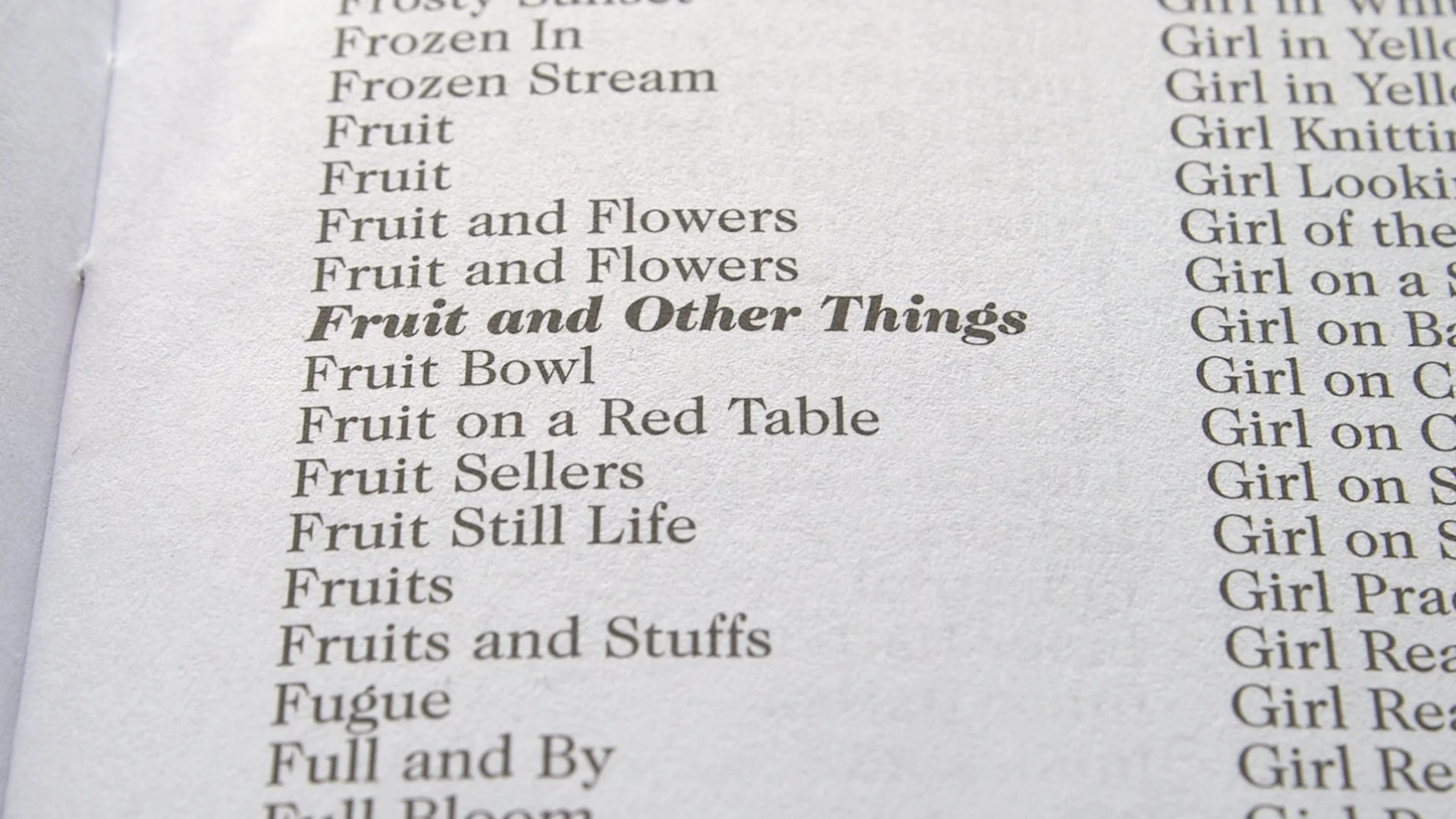 Fruit Among offers Other Things