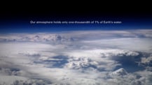 Image of clouds above Earth. Text appears toward the top.