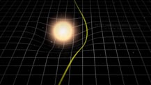 Artist's concept of gravitational lensing.