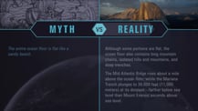 A simple chart with two columns, each with a header image: a mythical drawing on the left and an image of mountains on the right. The "Myth vs. Reality" logo appears toward the chart's top, with "Myth" positioned at the top of the left column, and "Reality" positioned at the top of the right column. Both columns have text.