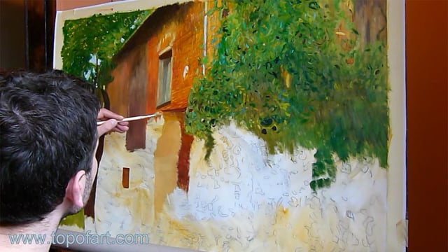 Klimt | Farmhouse in Kammer am Attersee | Painting Reproduction Video | TOPofART