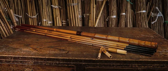 ANTIQUE TENKARA JAPANESE FISHING BAMBOO ROD - Fly Pole Vintage Hand Made -  Sword