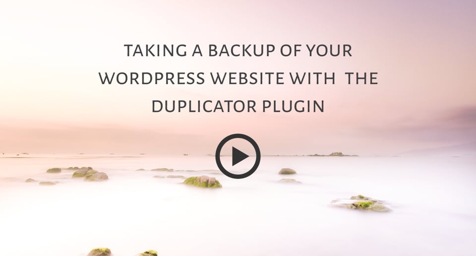 Taking a Backup of your WordPress Website with the Duplicator Plugin