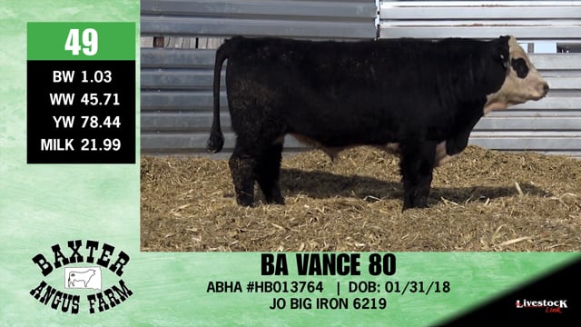 Lot #49 - BA VANCE 80