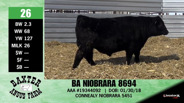 Lot #26 - BA NIOBRARA 8694