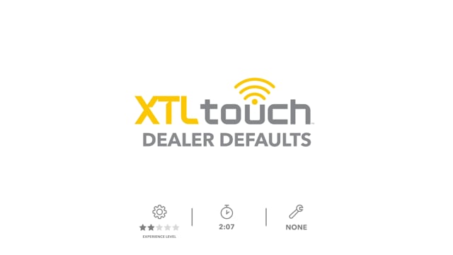 XTLtouch Basics: Programming with Dealer Defaults