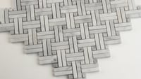 Carrara White Basketweave 12x12 Polished Mosaic
