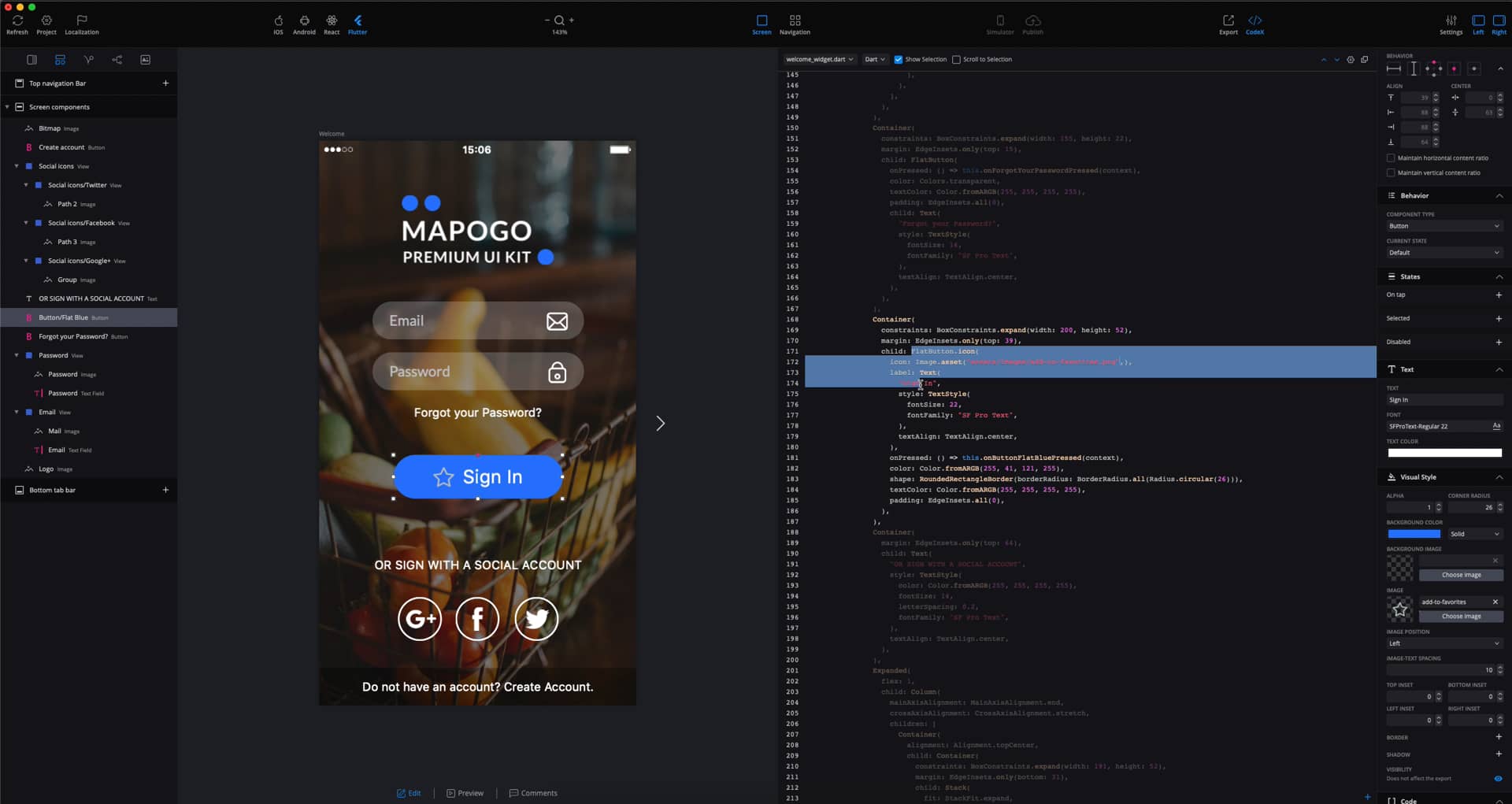 Flutter code generation in real-time on Vimeo