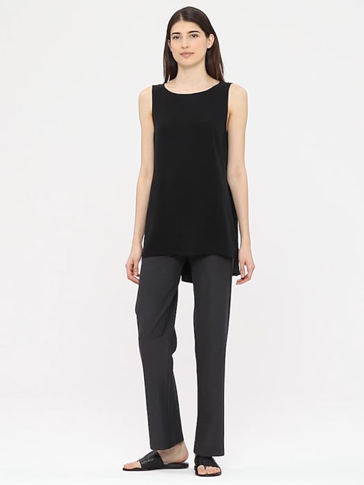 Washable Stretch Crepe Straight Pant