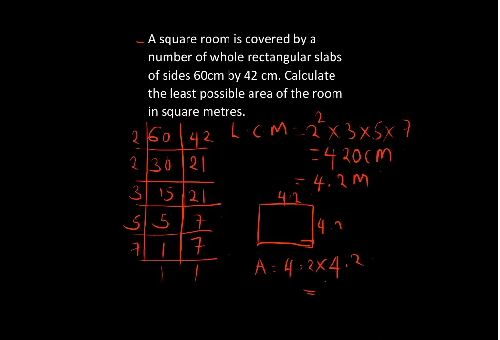 The formula $a = 46c$ gives the floor area $a$ in square met