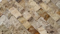Tuscany Scabas 1x2 Split Face Travertine Mosaic