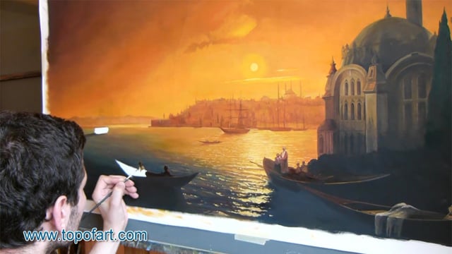 Aivazovsky | View of Constantinople by Moonlight | Painting Reproduction Video | TOPofART