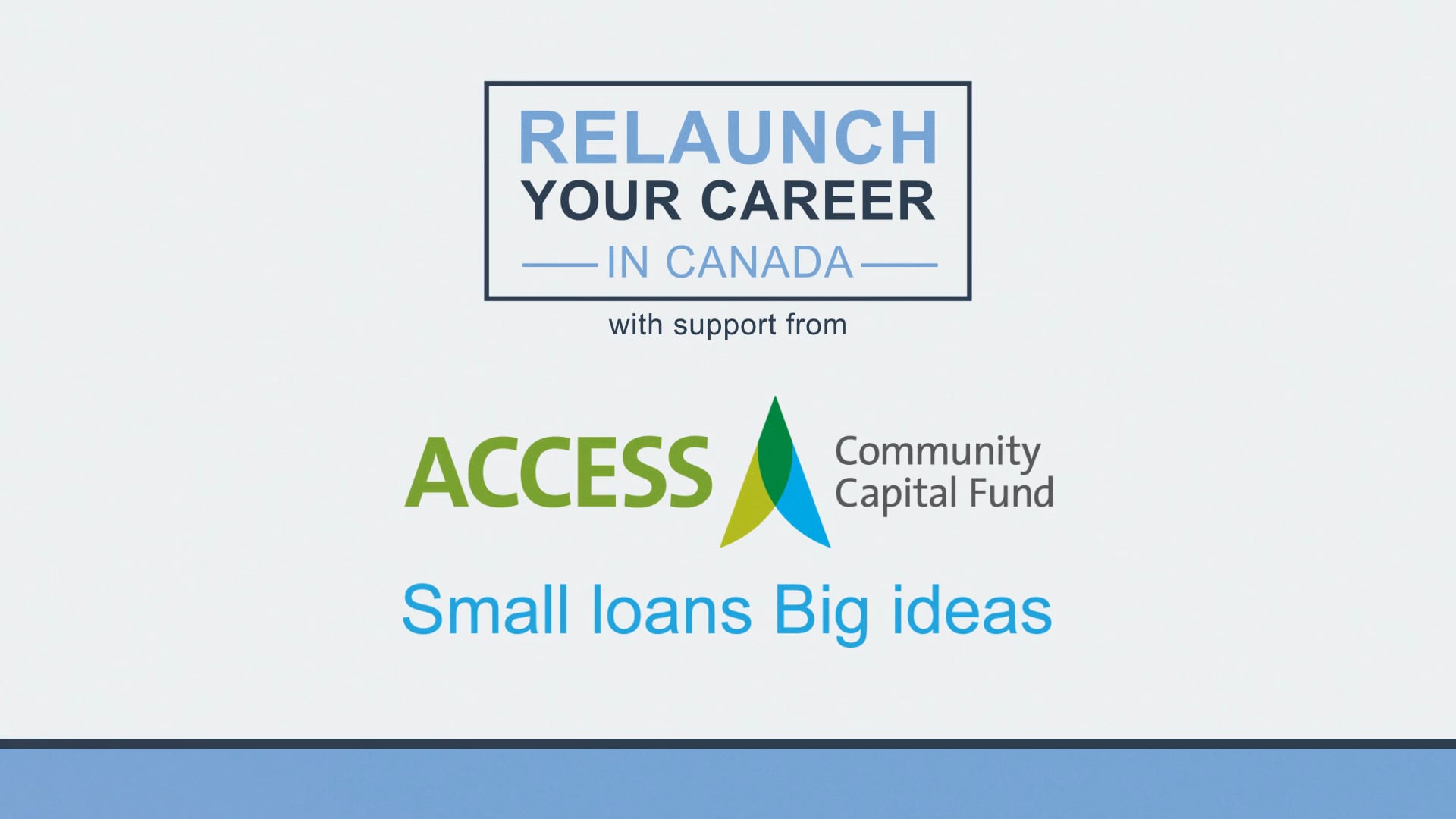 Relauch your career in Canada with ACCESS Community Capital Fund on Vimeo