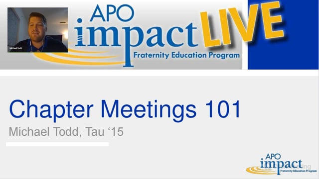 Chapter Meetings 101