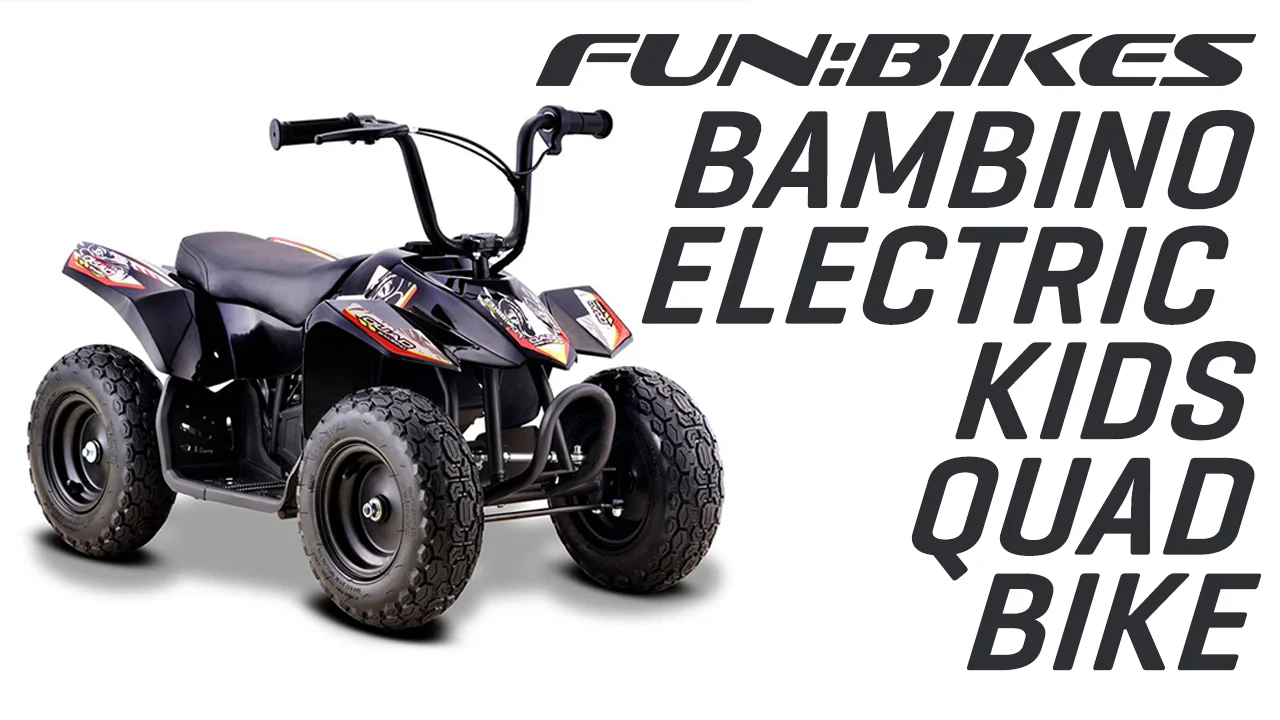 Product Overview Funbikes 24v 250w Bambino Black Kids Electric Quad Bike