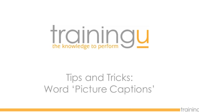 Word Tip – Picture Captions