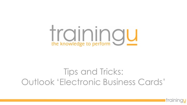 Outlook Tip – Electronic Business Cards