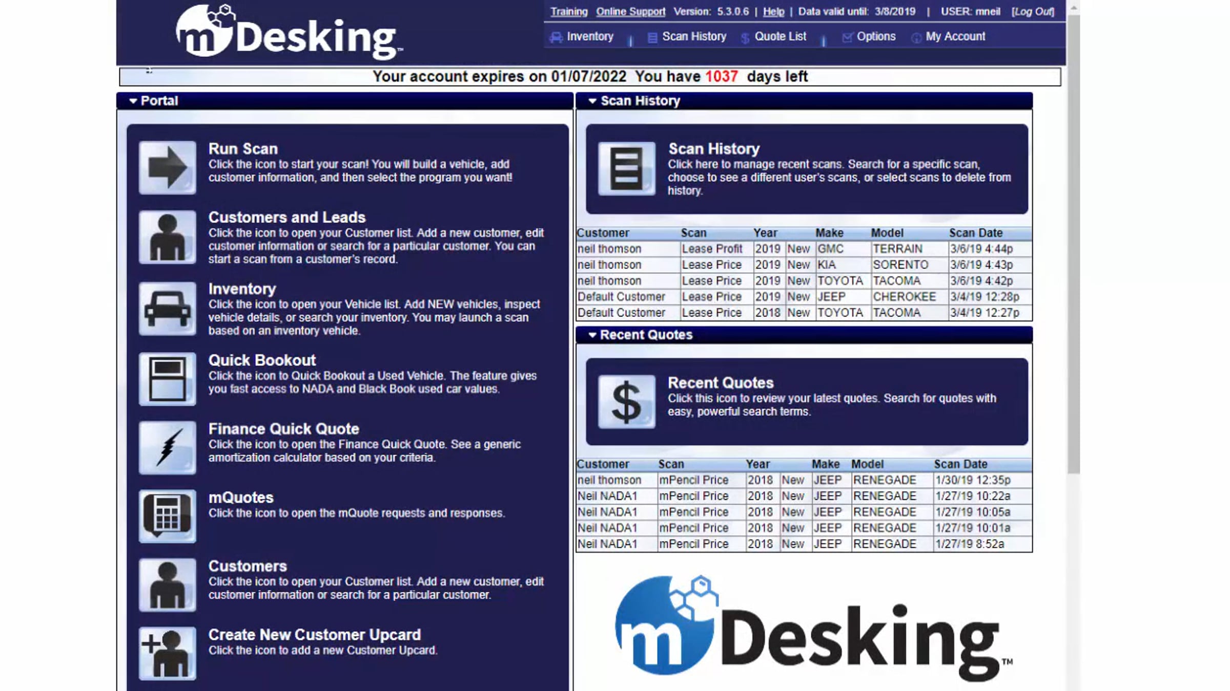 mDesking Demo