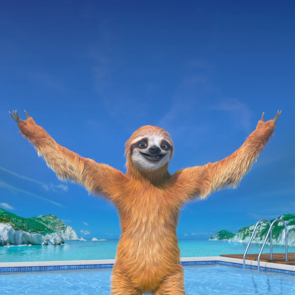 sloths swimming