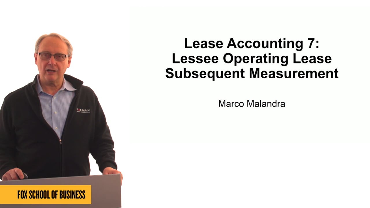 Login to view Lease Accounting 7: Lessee Operating Lease – Subsequent Measurement