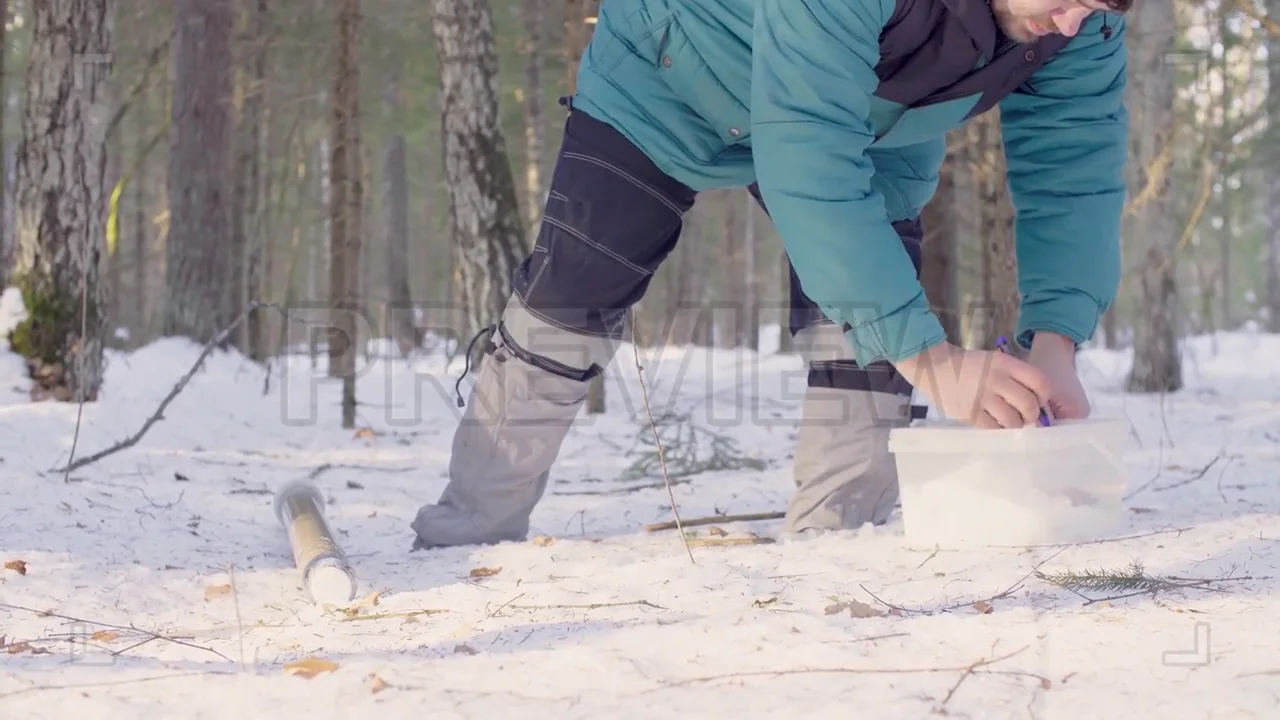 Man Collects Snow Stock Video on Vimeo