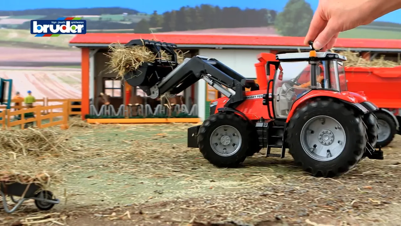 Paniate Trattore Massey Ferguson con Rimorchio Legname 02046