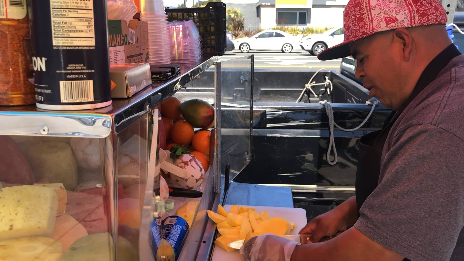 Los Angeles Fruit Cart — One Mango Salad with Chili Powder, Por Favor