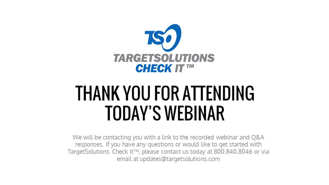 TargetSolutions Check It Webinar Demo