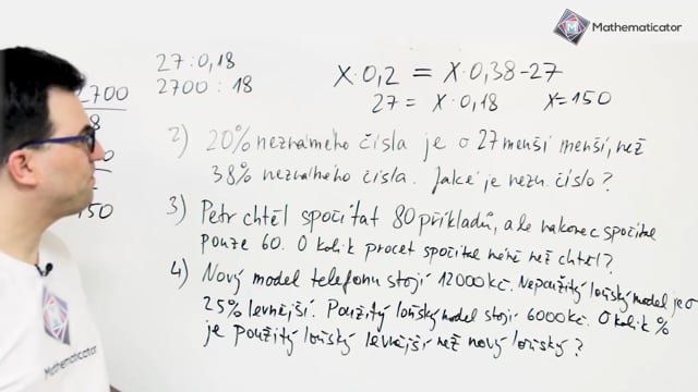 Přijímačky na SŠ - matematika - 25. Procenta - procvičení