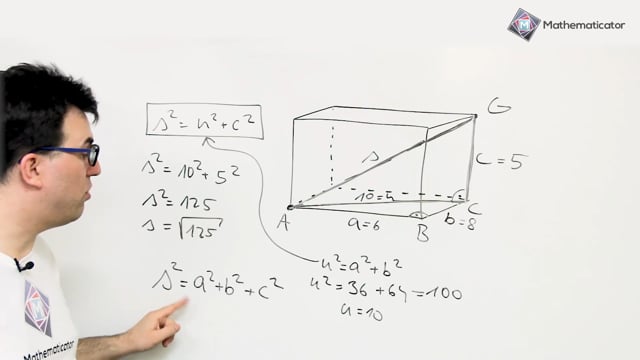 Přijímačky na SŠ - matematika - 43. Geometrie - Trojúhelník - Tělesová úhlopříčka pomocí Pythagorovy věty