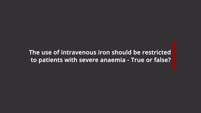 Intravenous iron and severe anaemia