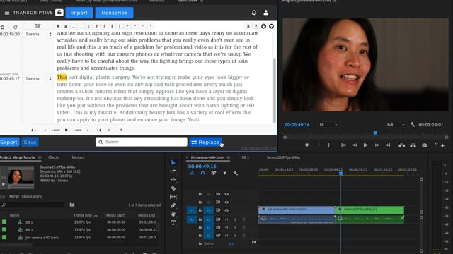 Merge Transcripts In Transcriptive For Premiere Pro - Toolfarm