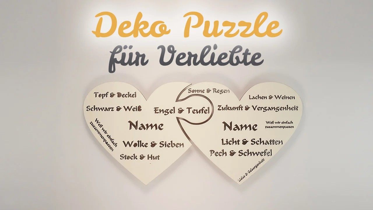 Holz Puzzle Herzen mit Sprüche Liebeserklärung Geschenkidee on Vimeo