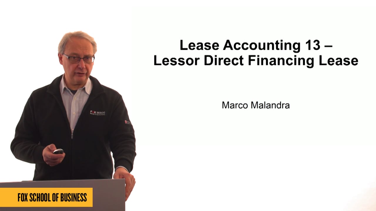 61325Lease Accounting 13: Lessor Direct Financing Lease