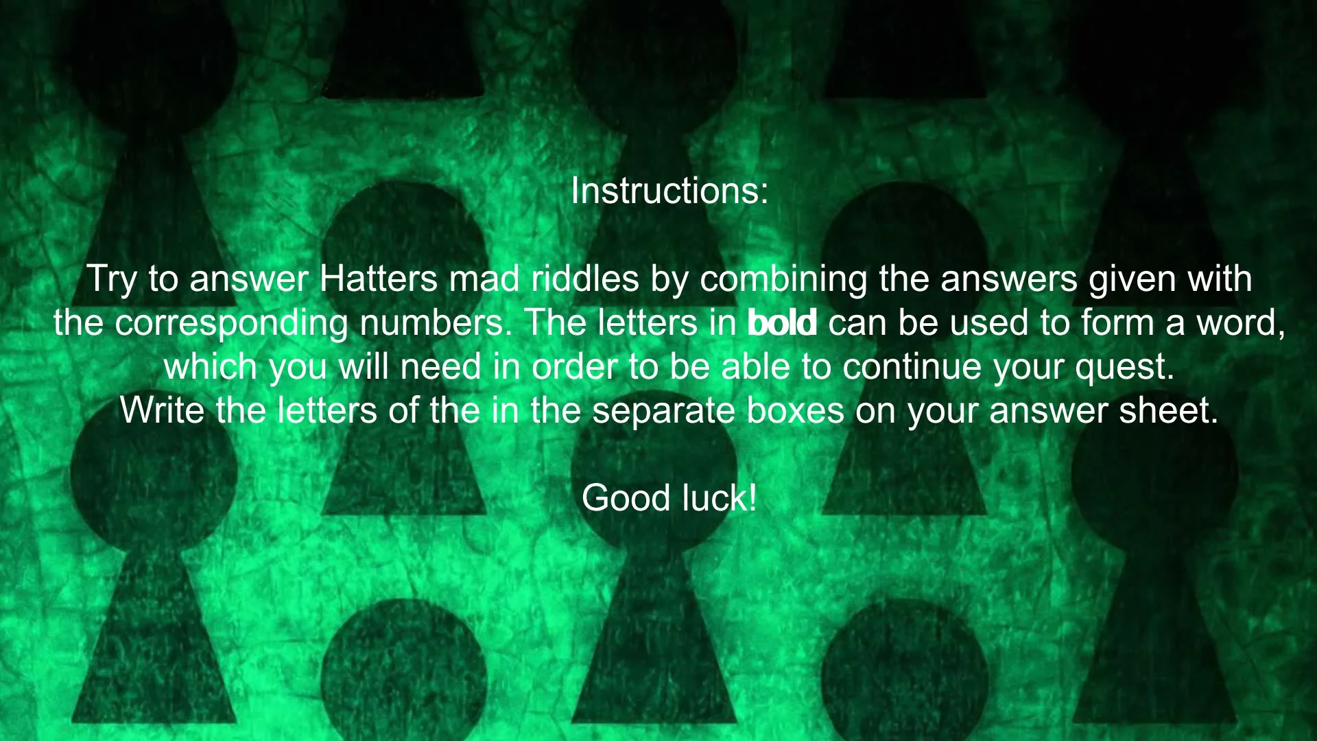 Hatter's Mad Riddles on Vimeo