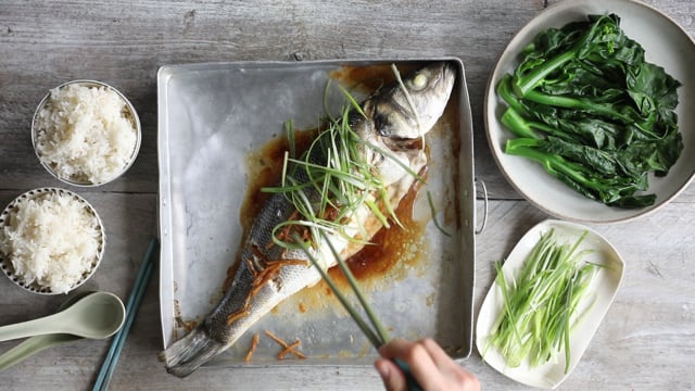 Seabass with Soy & Ginger/ Chinatown London