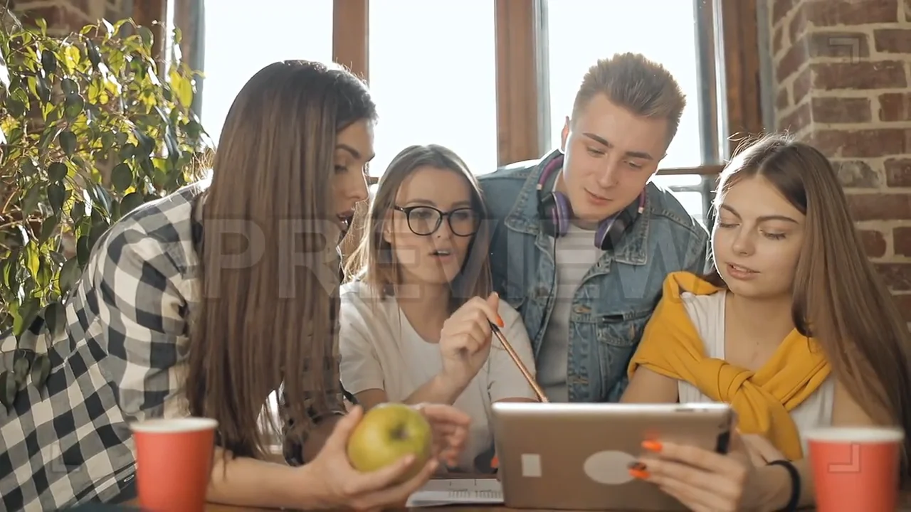 Students Discuss Group Work Stock Video on Vimeo