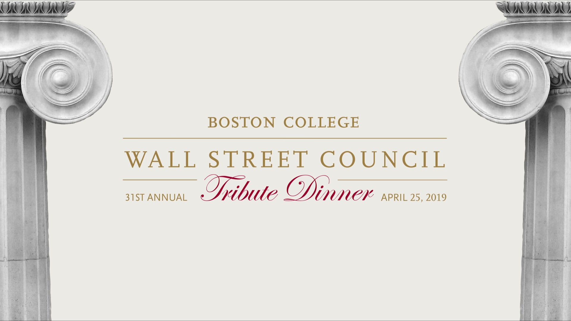 Wall Street Council Tribute Dinner Video 2019