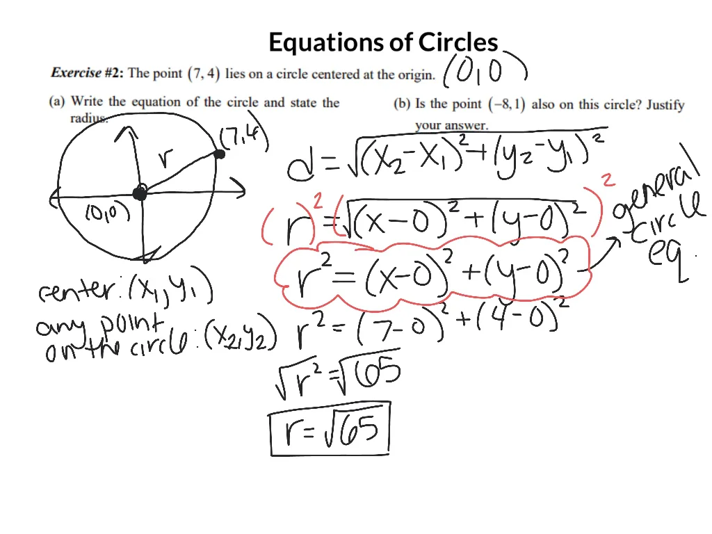 Equations of Circles on Vimeo