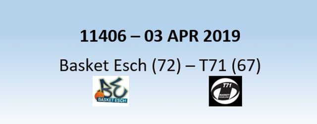 N1H 11406 Basket Esch (72) - T71 Dudelange (67) 03/04/2019