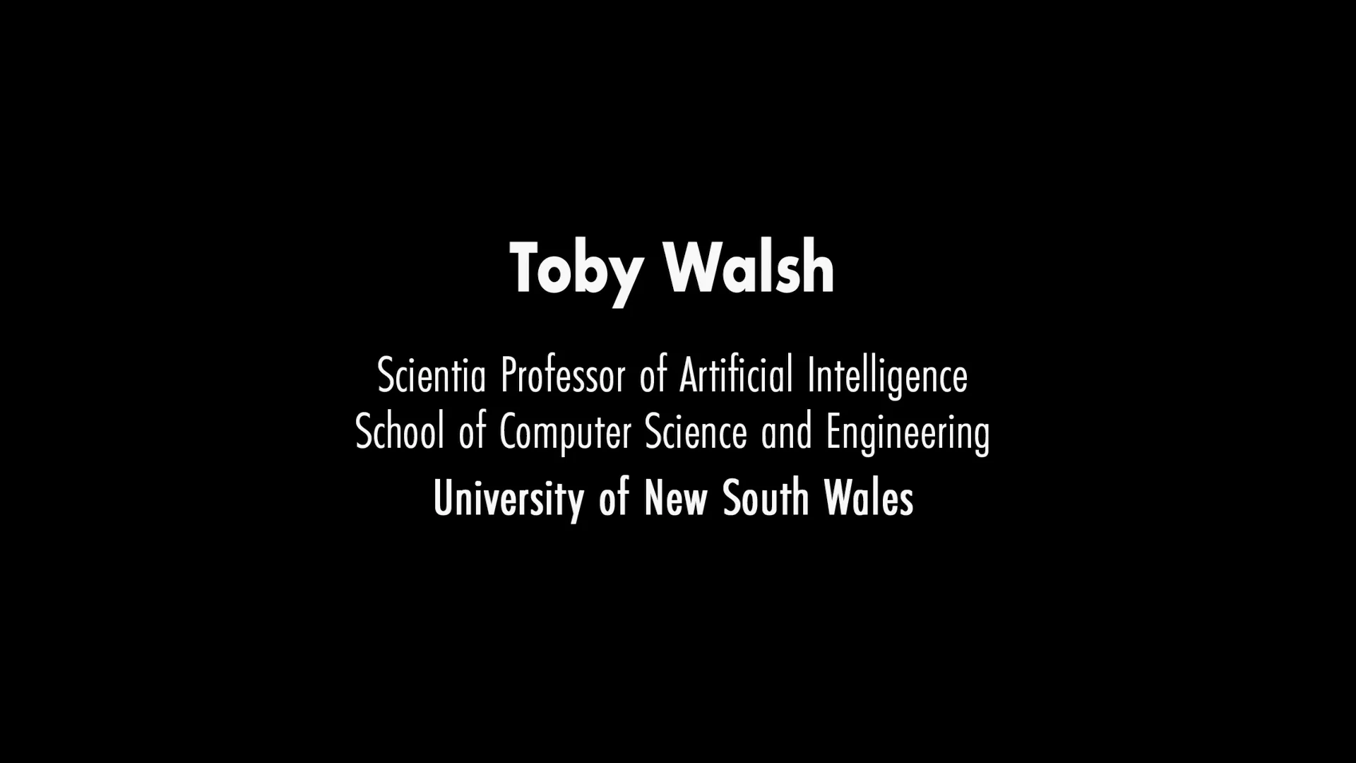 Scientia Professor Toby Walsh