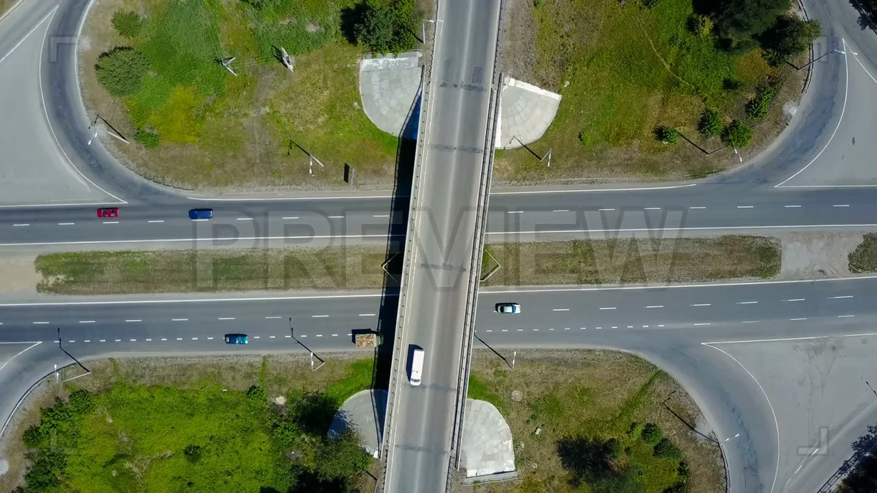 Aerial View Of Intersection Stock Video on Vimeo