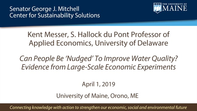Kent Messer, Mitchell Center Talk Series, 4/1/2019