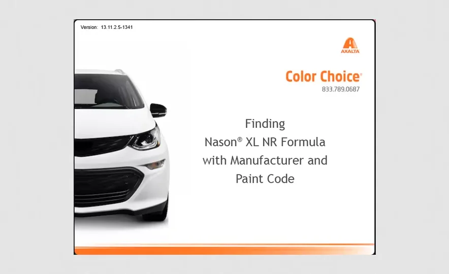 Finding Nason XL NR Formula with Mfr Paint Code on Vimeo