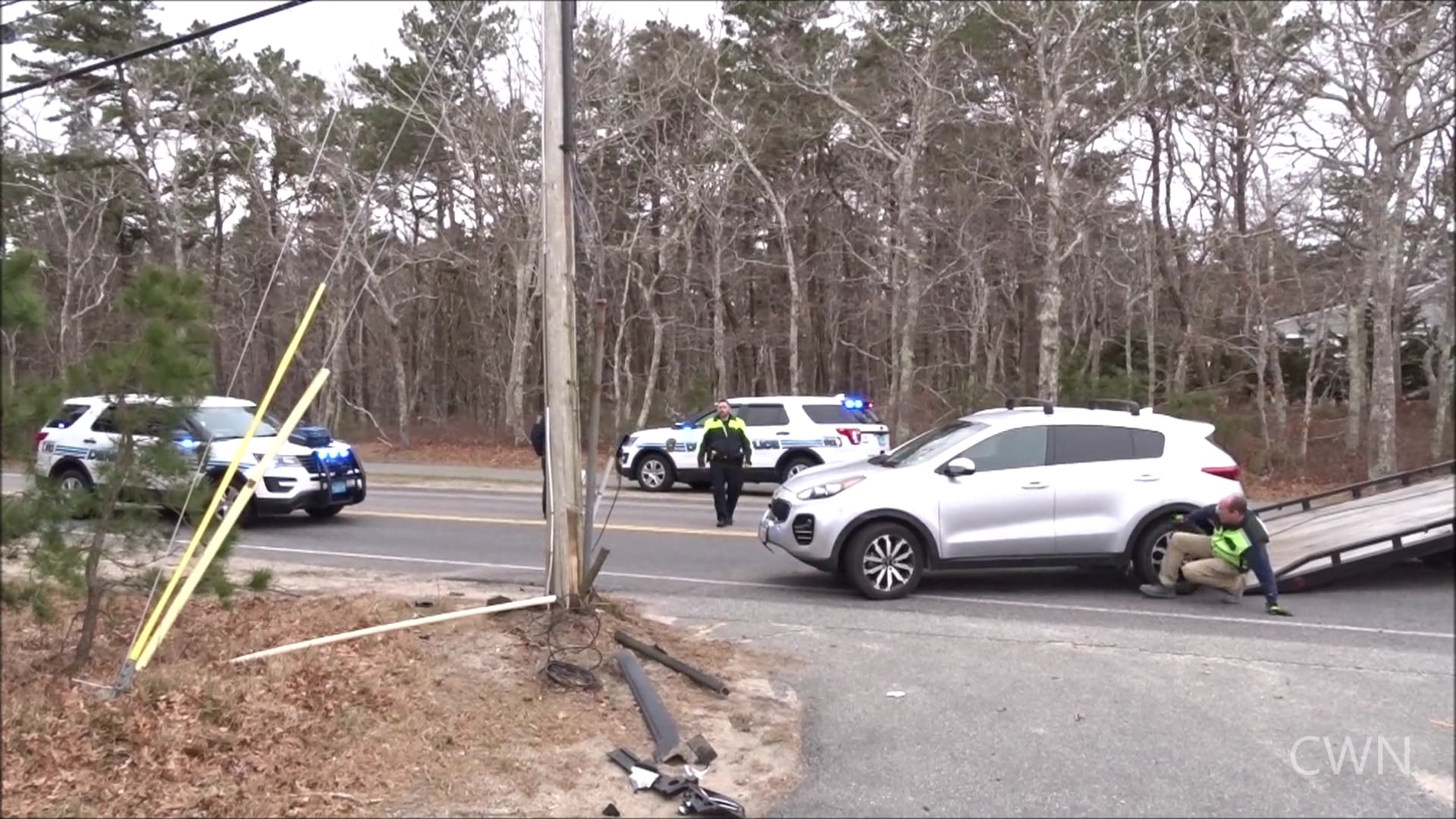 Car vs pole Route 134 Dennis, MA 4/12/19 on Vimeo