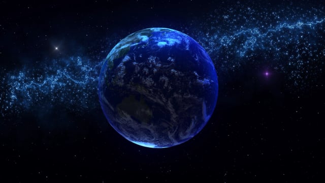 real stars and earth background